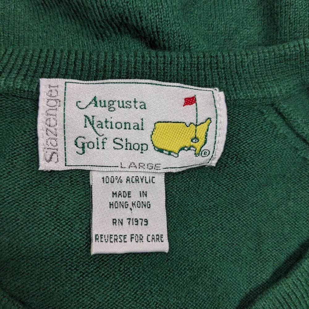 Slazenger Augusta National Golf Shop Masters Pullover Sweater Long Sleeve L Vint